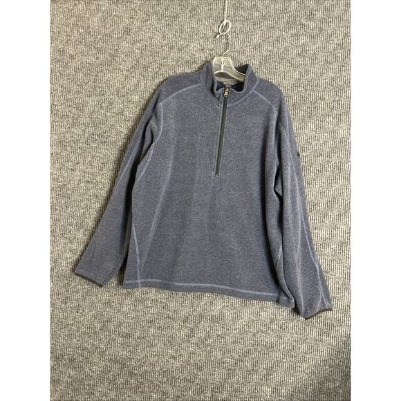 Eddie Bauer Mens Fleece Pullover Size XL Blue Half Zip Outdoor Casual Gorp Core - Picture 1 of 10